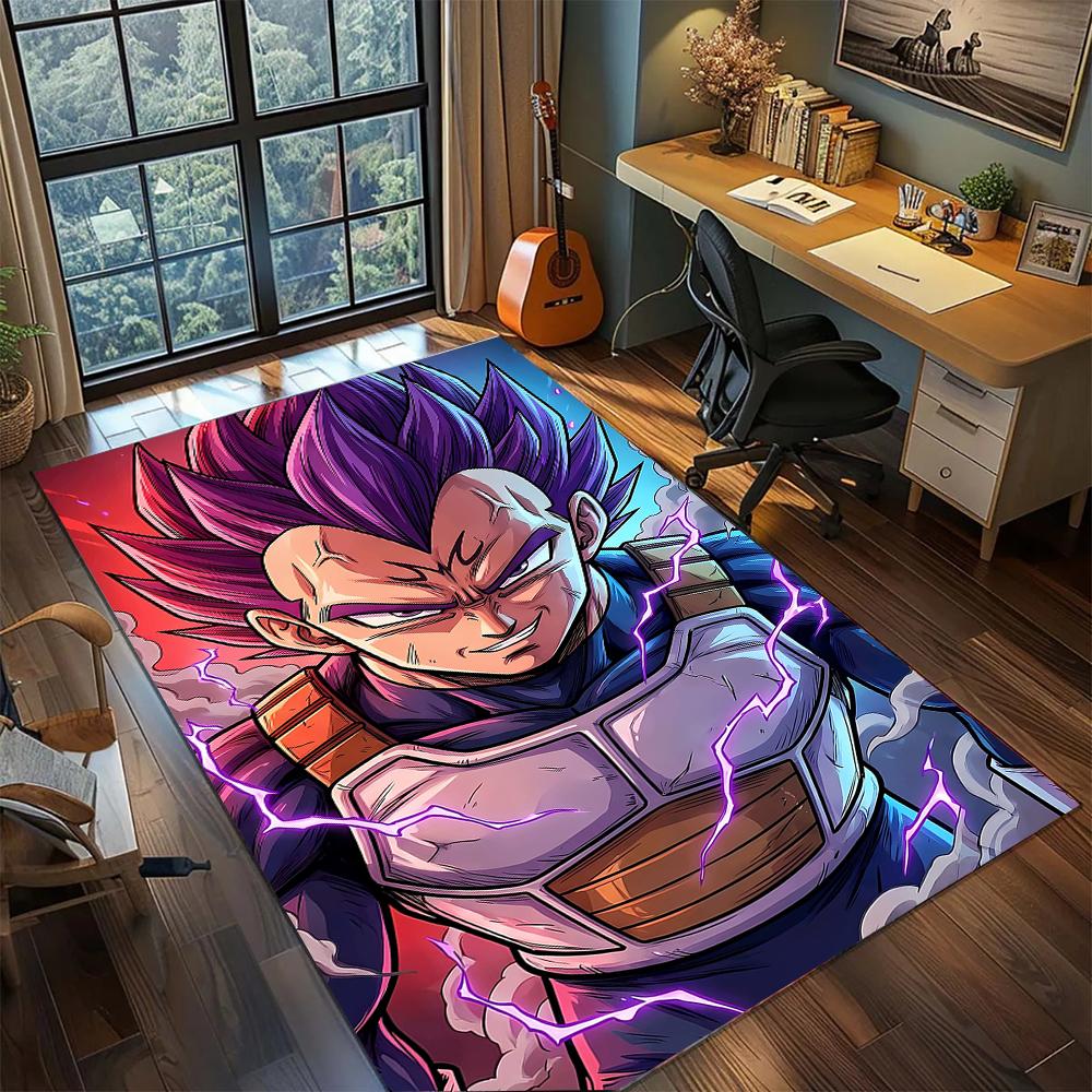 Super Saiyan Blue Vegeta God Aura Aesthetic Rug Carpet Large Area Rug Non Slip Washable Floor Mat Gamer Room Bedroom Home Decor