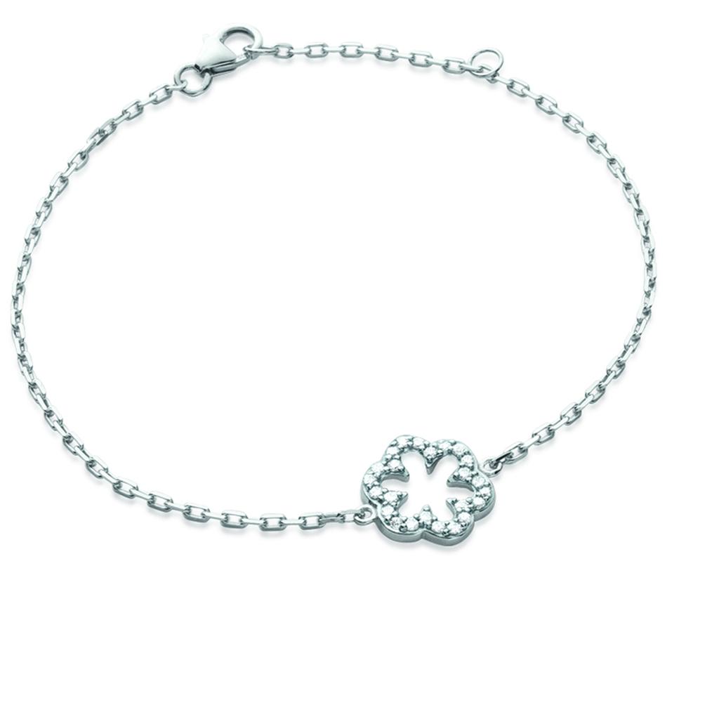 Les Trésors De Lily [L6347] - White 'Flora' Silver Bracelet