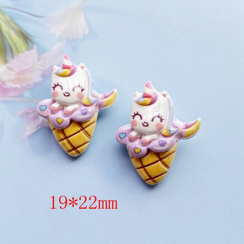 30Pcs Cute Mixed Cartoon Ice Cream/Animal Flat Back Resin Cabochons Scrapbooking DIY Jewelry Craft Decoration Accessorie H200