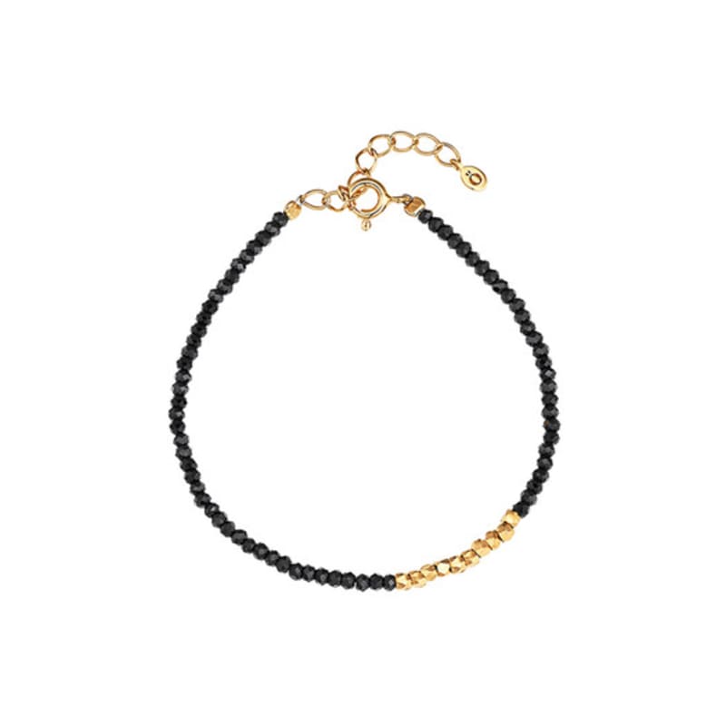 Ozel Silver925 Black Spinel Bead Bracelet PS007-1B