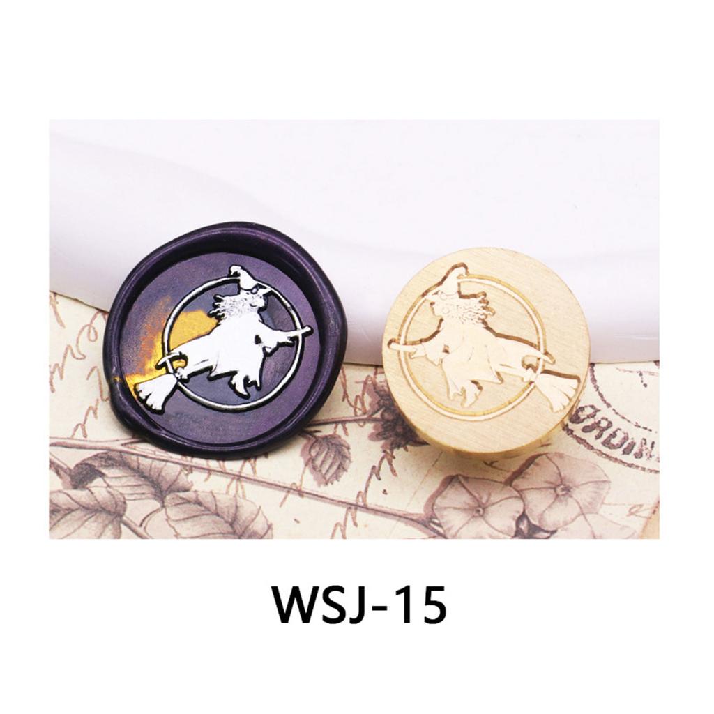 Wax Seal Stamp Head Halloween Sealing Wax Stamp 25mm Brass-Fire Paint Seal Head for Card Wedding Party Invitation-Decor