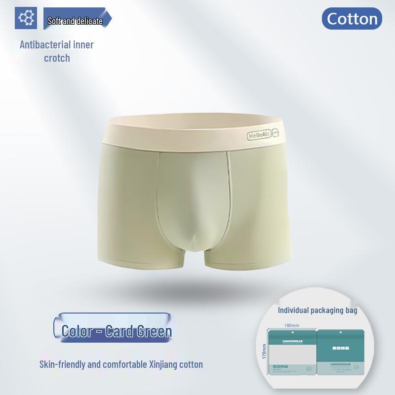 Men's 7A Antibacterial Pure Cotton Boxer Briefs - Breathable Sports Underwear for Teens and Adults