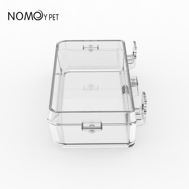 Reptil Transparent Mater Anti-escape Food Bowl Worm Live Container med sterke sugekopper Pet