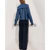 25 Spring New Women's Clothing French Retro Denim Effect Cotton Flat Lapel Long Sleeve Shirt 6929061