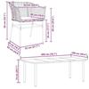 VidaXL Ensemble à manger jardin coussins 7pcs marron poly rotin verre, ensemble de salle à manger d'extérieur 3334609