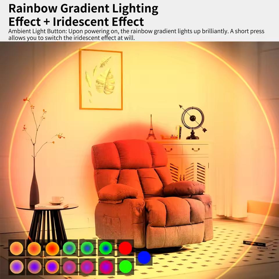 LED Motion Sensor Wall Lamp Wall Lights RGB Warmlight Home Decoration Light Up and Down Night Light Rechargeable for Stair Porch