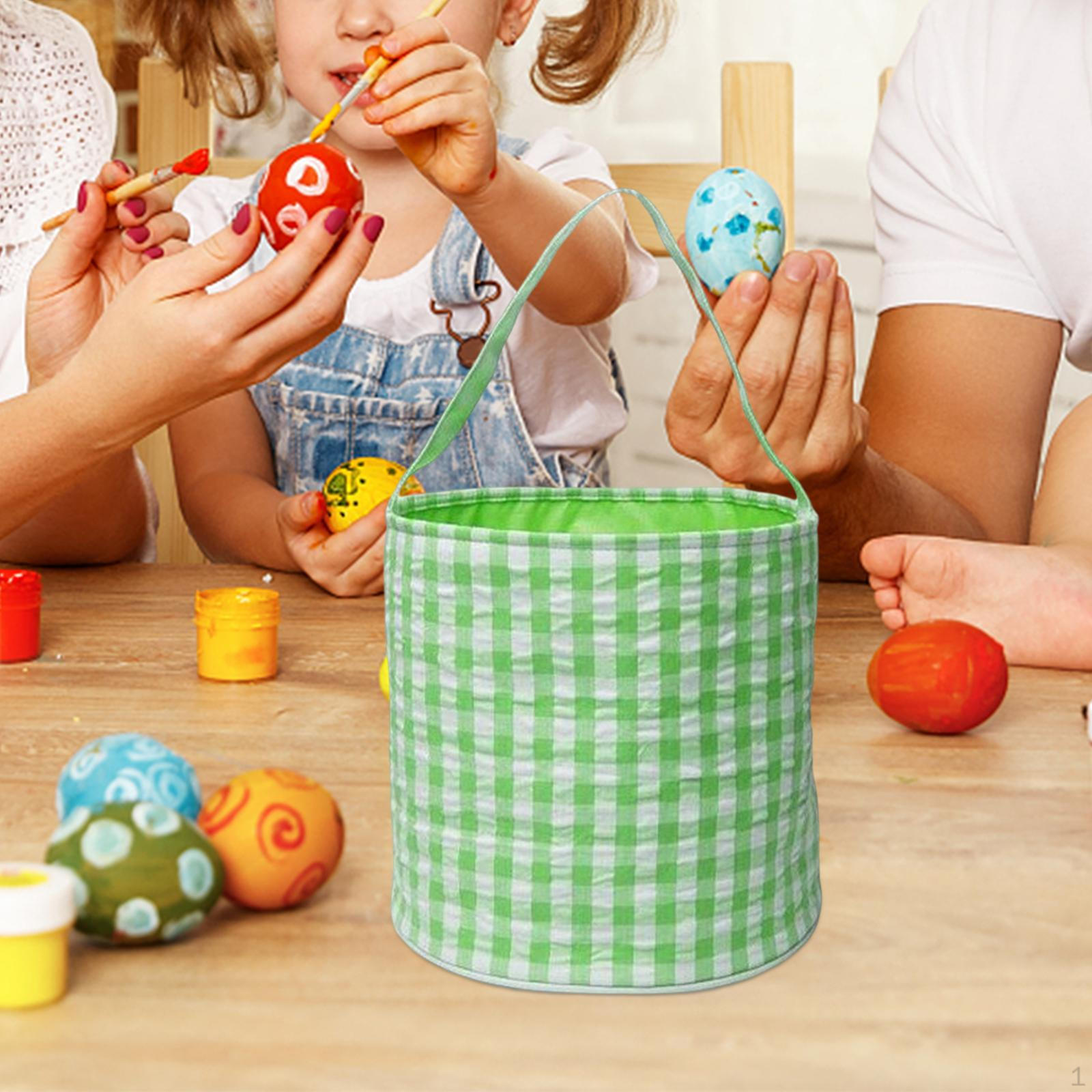 

Easter Bag Collapsible Kids Eggs Hunting Bucket Reusable for Kids, Egg Play, Daily зелений