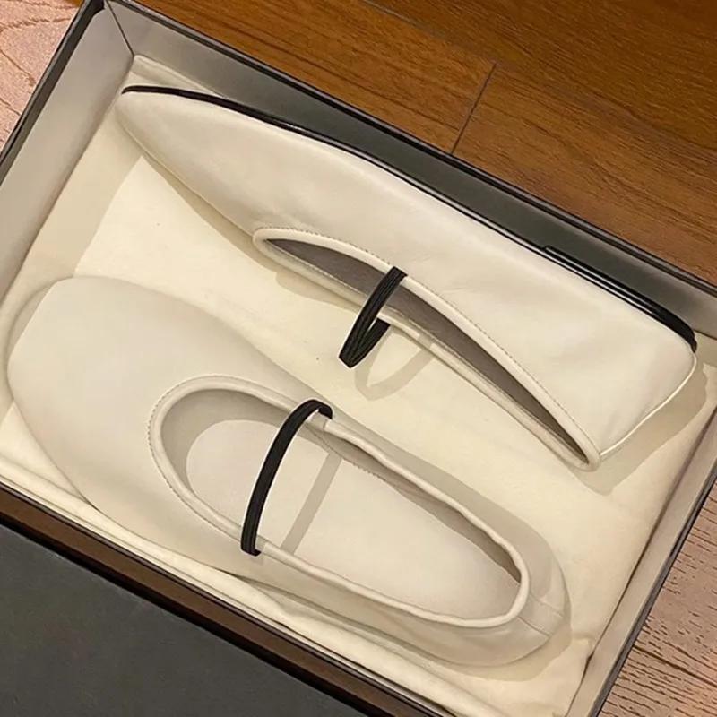 Summer Women's Round Toe Mary Janes Shoes Elastic Band Solid Color Shallow Flat Female Shoes Concise Shoes