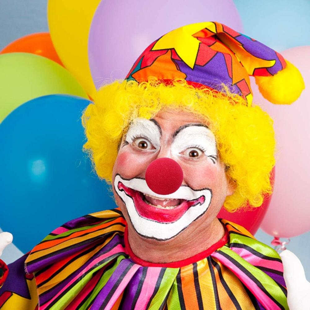 50/5pcs Red Ball Foam Clown Nose Halloween Party Cosplay Costume Circus Props Festival Make Up Clown Nose Performance Decoration
