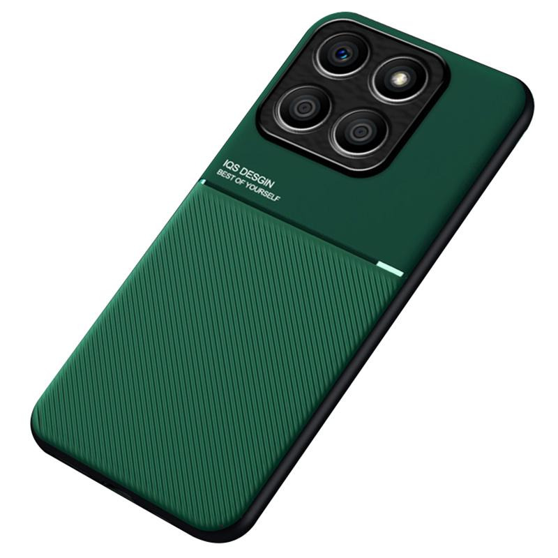 

Для Honor X8b 4G Чехол из ПУ кожи с тиснением линий, Противоскользящая задняя крышка Green