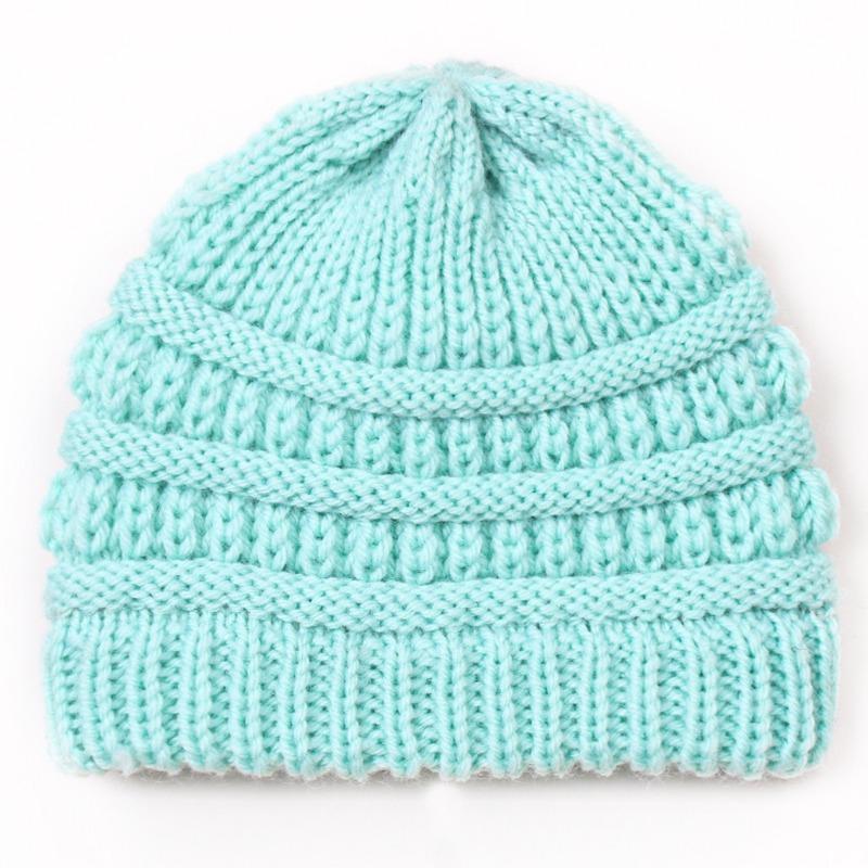 New Children's Knitted Hats, Autumn and Winter Warm Candy-colored Baby Boys and Girls Baby Wool Hats