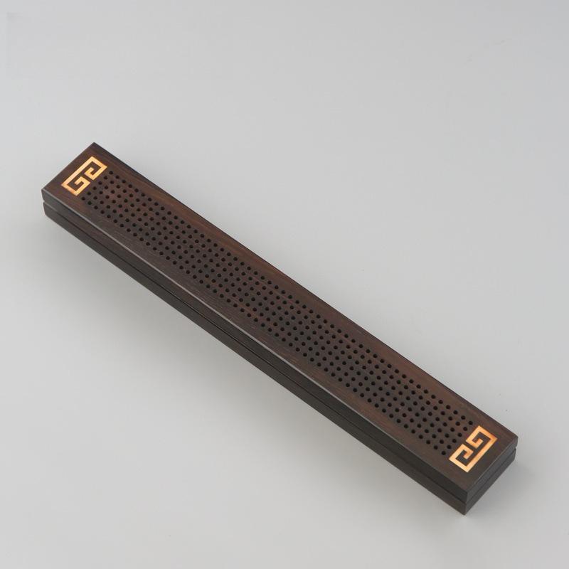 Ebony Lying Incense Box Wooden Line Incense Box Sandalwood Burner Line Incense Plug Red Light Sandalwood