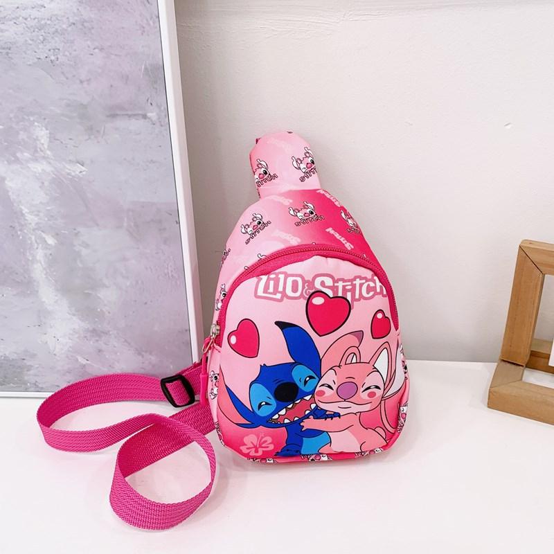 Disney Children's Bags Children's Outdoor Crossbody Bag Cartoon Kindergarten Cute Chest Bag Stitch Coin Accessory Bag
