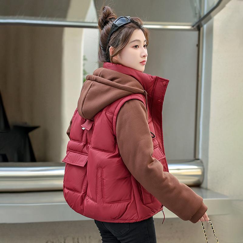 New Women's Cotton-padded Clothes Fake Two Pieces Fashion Hooded Short Women's Cotton-padded Clothes Thickened Cotton-padded Jacket