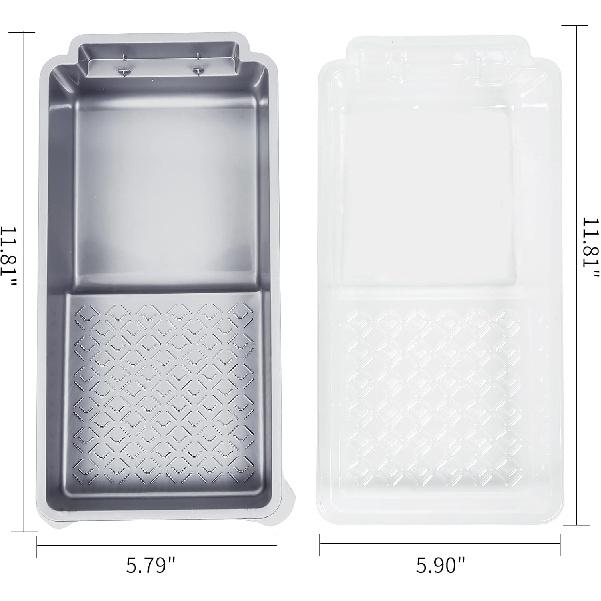 Mister Rui Foam Paint Roller, 4 Inch Paint Roller 8 Pack, Small Paint Roller, High Density Foam Paint Roller Tray and Liner Set, Sponge Rollers for