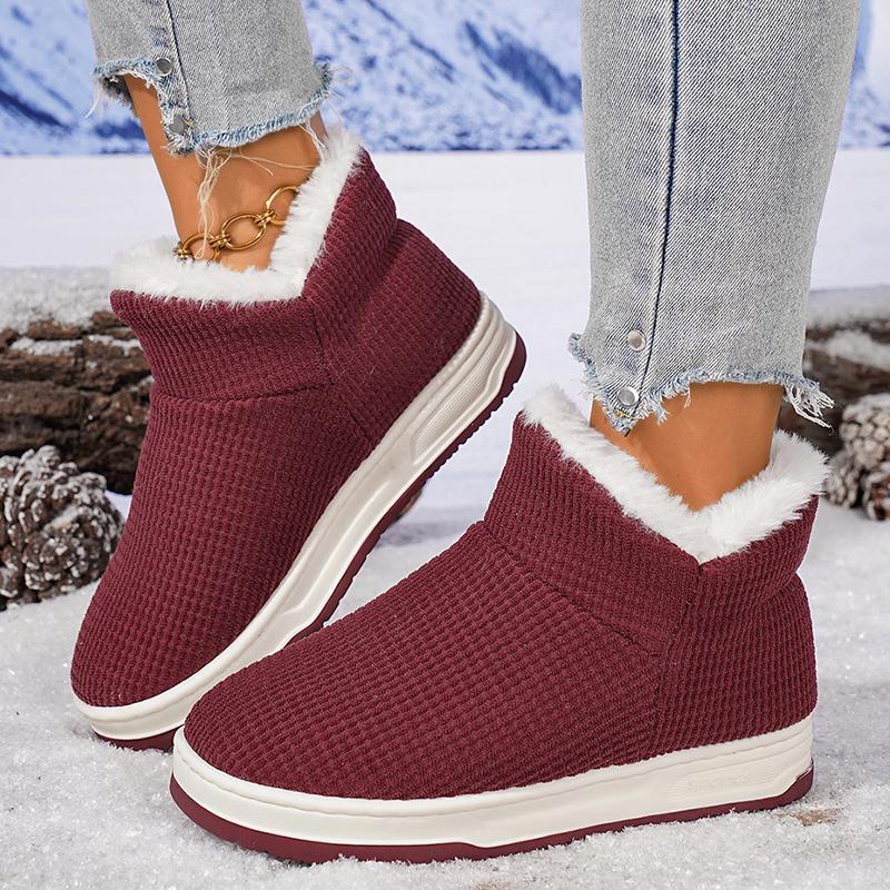 Damen Herbst Winter Warme Baumwollschuhe Lässig Dick Plüsch Slip On Schneestiefel Frau Leicht Rutschfest Knöchel Botas Mujer 2025