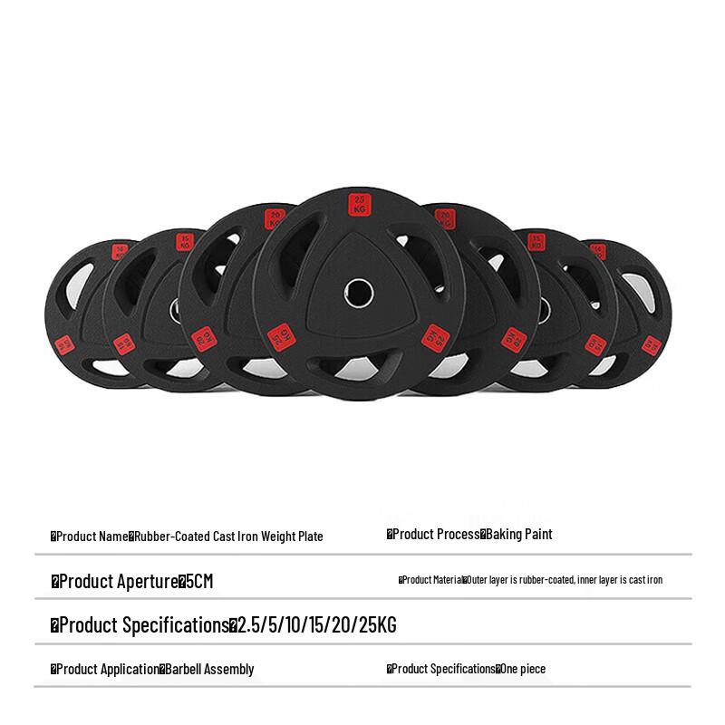 Tieqin Rubberized Cast Iron Barbell Plate