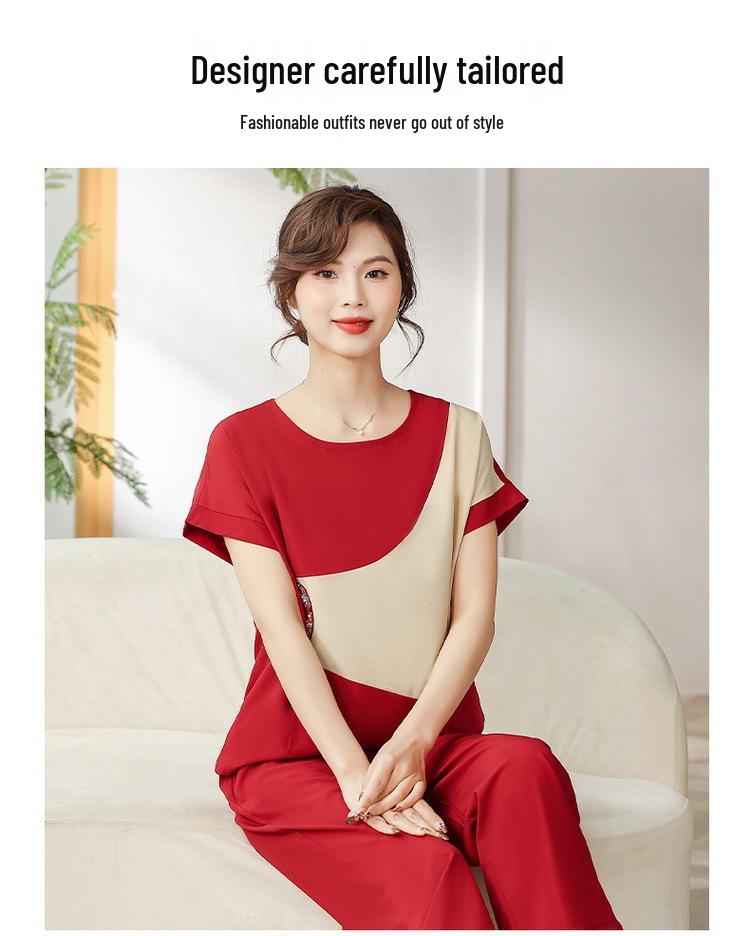 Mom's 2025 Summer Fashion: Trendy Two-Piece Suit for Middle-Aged & Elderly Women