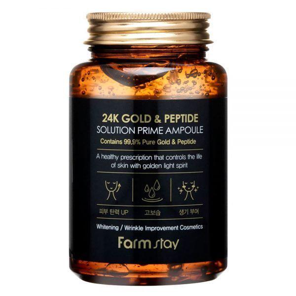 FARM STAY Sérum Ampola Antienvelhecimento com Ouro 24K e Peptídeos 250ml