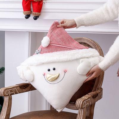 Christmas Pillow Covers 3D Snowman Santa Claus Design Square Pillowcase for Winter Bed Sofa Indoor Decoration