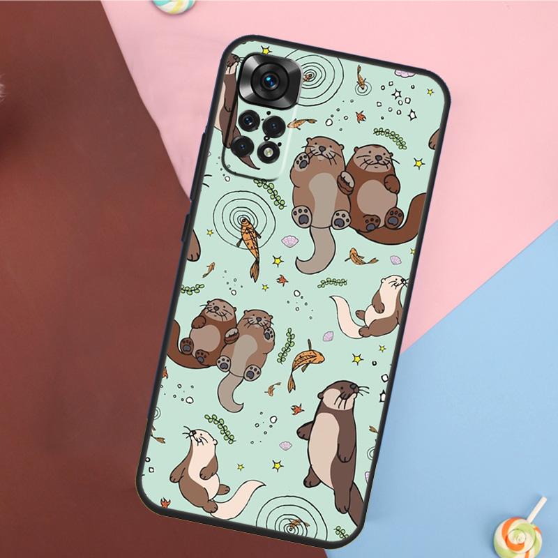 

Cute cartoon otter Cover For Xiaomi Redmi Note 14 13 12 9 10 11 Pro 9S 10S 11S 12S Redmi 14C 10C 12C 13C Case Redmi Note 9 Pro