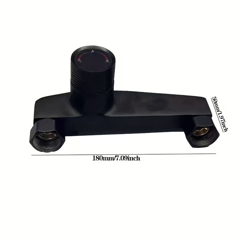 Modern Bathroom Faucet - Wall-Mounted Bathtub/Shower Mixer Tap with Hot & Cold Control, Concealed Valve, Matte Black Finish for