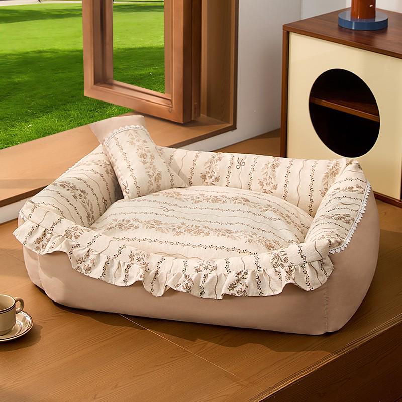 All-Season Washable Dog Bed & Cat Mat - Bichon Sofa Style