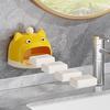 Soap Dish Cartoon Animal Design Soap Holder Drain Rack No Drill Wall Mount Bathroom Organizer Accessible Soap Container