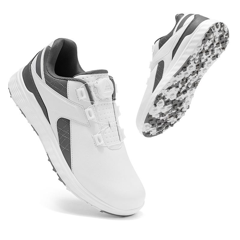 Foreign trade golf shoes men's and women's waterproof rotating button couple golf shoes casual sports shoes