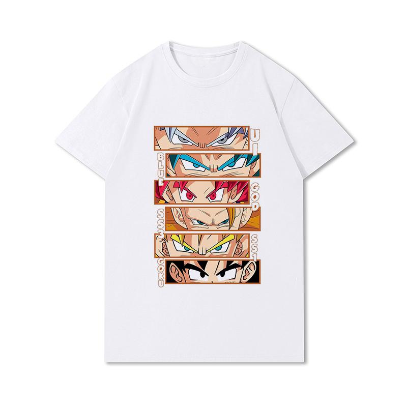 

Summer Men s Clothes Printed Soft Unisex Cotton Tees Anime Dragon Ball Summer Blouse T-Shirts Men s Fashion Tops S белый