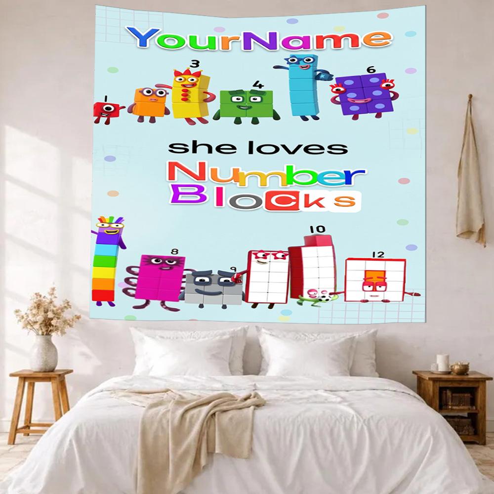 Numberblocks Custom Your Name Wall Decor Tapestry Art For Pet Memorial Birthdaywedding Party Backdrop Family Gift