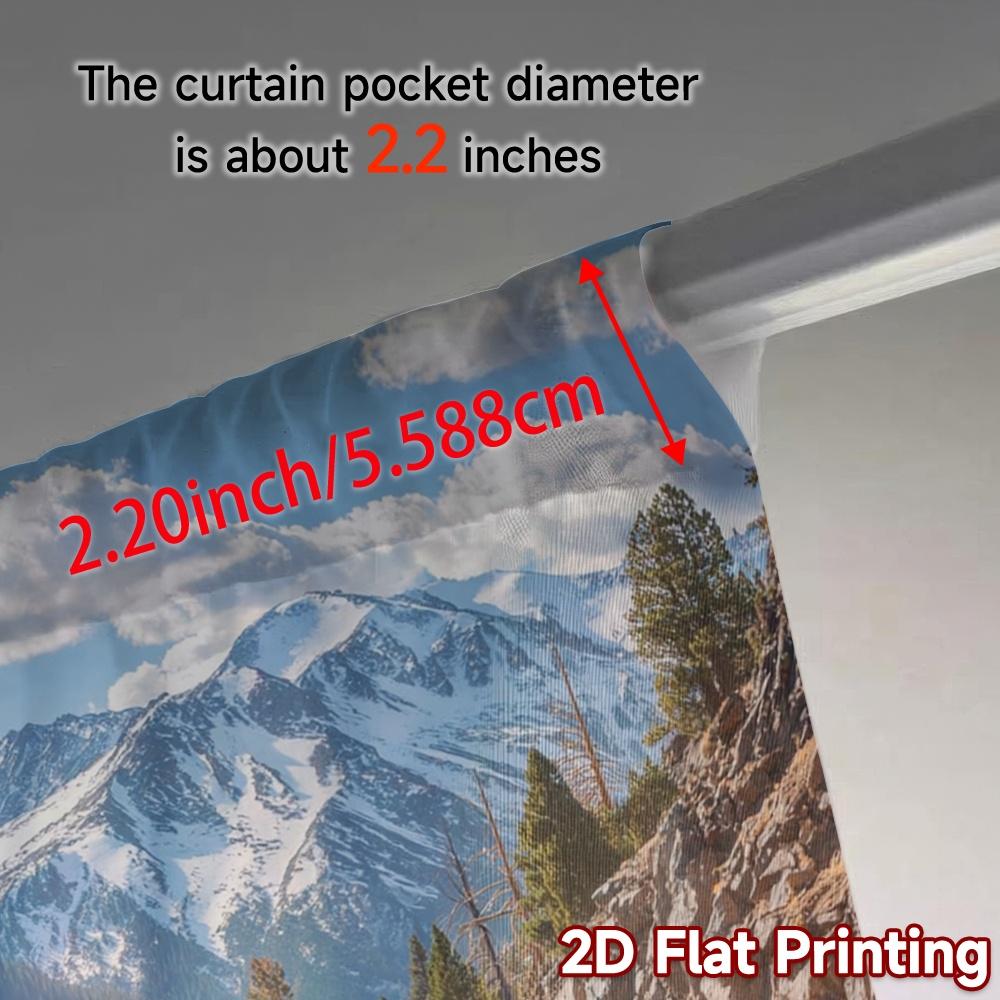 2pcs   2D FLAT PRINTING Curtains (Without Rod) Mountain Riders Contemporary Popular Curtains Prints Light Filtering Curtains