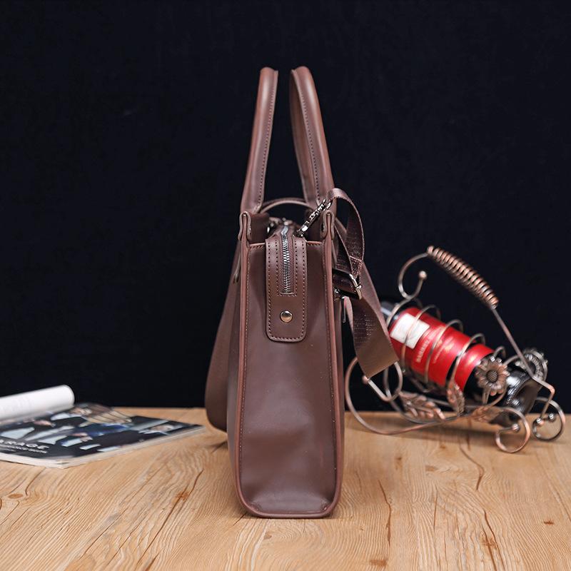 unisex genuine leather business Handbag fashi men cowhide Briefcase travel single-shoulder crossbody bag retro style handbag