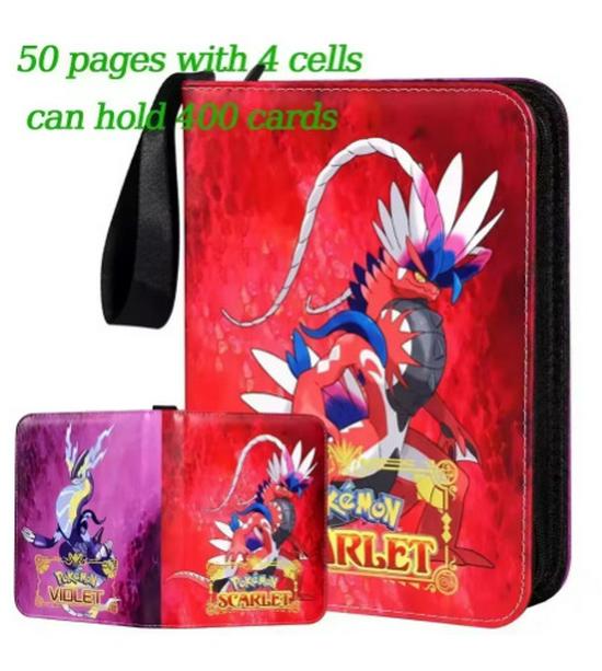 Pokémon Cartoon PU Game Card Collection Book with 4-Grid and 9-Grid Layouts