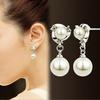 Ear Rings Dangle Exquisite Eye-catching 2 Colors Imitation Pearl Tassel Earrings Dangle for Banquet