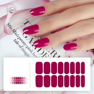 Nagellackstreifen zum Aufkleben, vollständige Nagelfolien, Nagellackaufkleber, halbgehärtete Gel-Nagellackstreifen, einfarbig