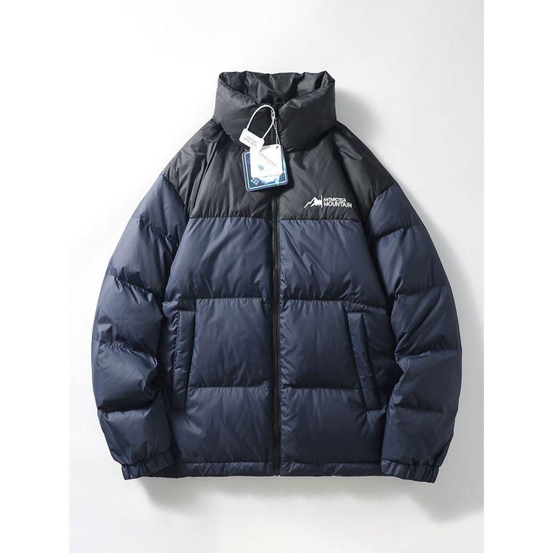 Graphene Heating Patchwork Assorted Colors Short Jacket down Jacket Men s Winter Thickened Export Men s Cotton Clothes Outwear Navy blue L