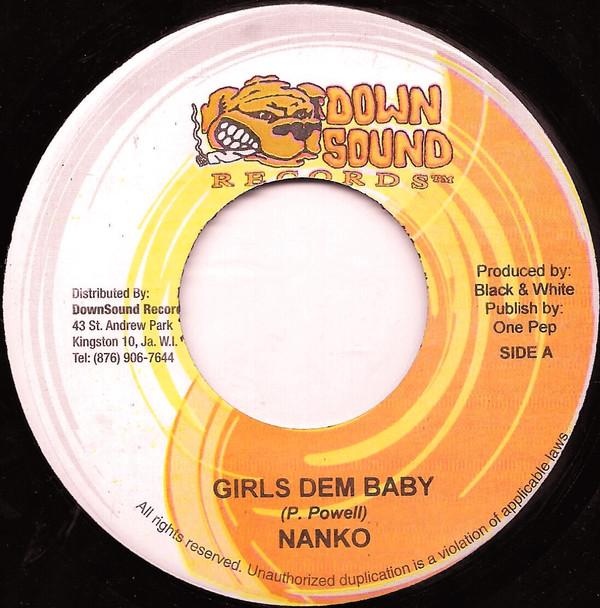 7inch Record NANKO - Girls Dem Baby NONE Down Sound Reco 2007 Jamaica Reggae, Ska & Dub Used