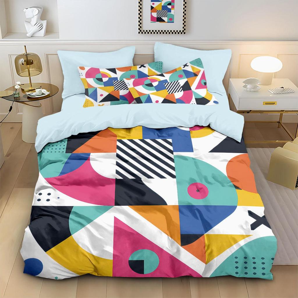 Geometric Pattern Duvet Cover 3-Piece Bedding Set