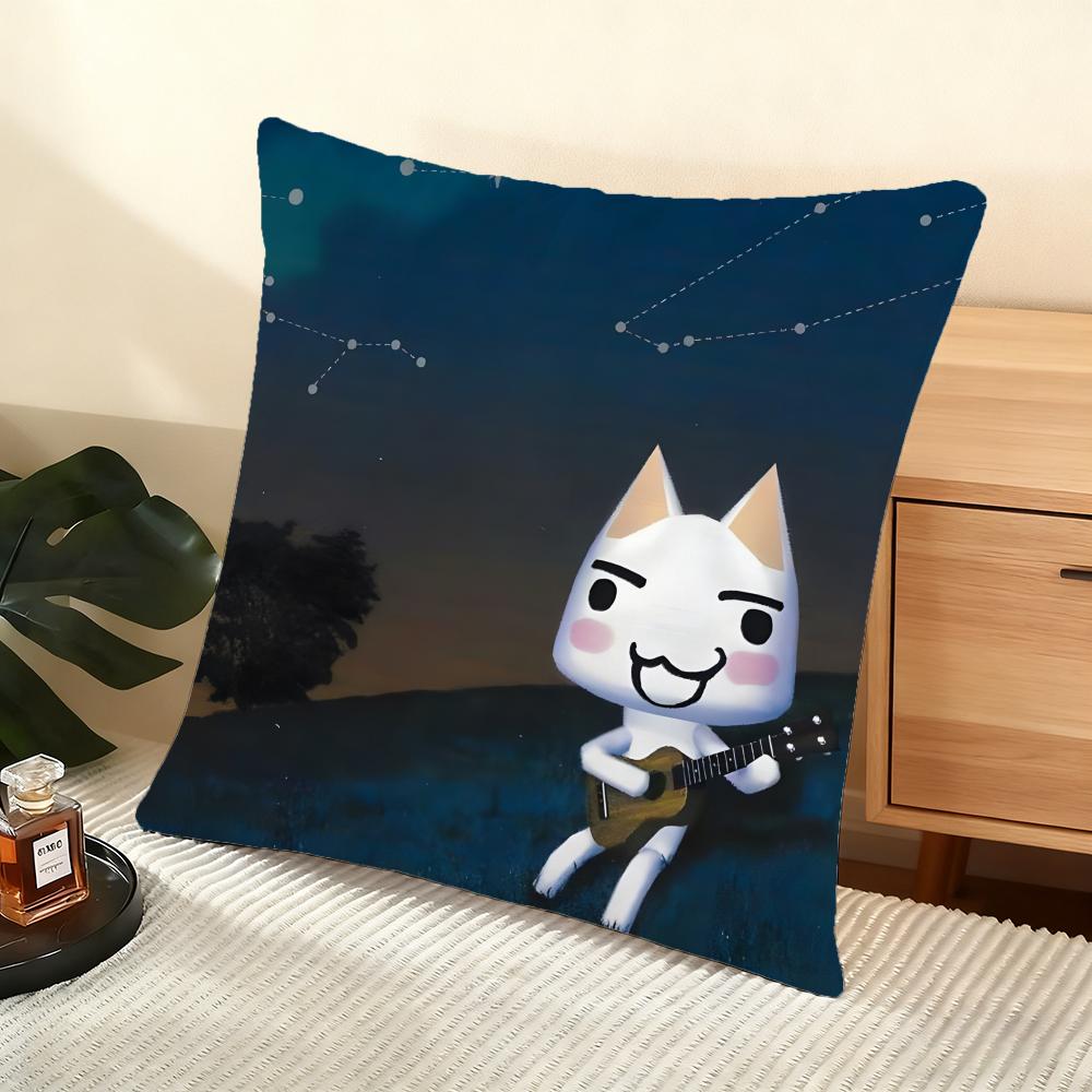 Cushion Cover Silky Short Plush Home Sofa Cushion Cover - Invisible Zipper Home Decoration Hot Movie Toro Cute Cat