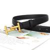 And Retro Minimalist H Shaped Gold Buckle Decoration Women Belt For Casual