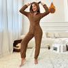 Autumn Winter thicken Velvet Women hooded Onesies casual solid Flannel Warm Woman Sleepwear Fashion Jumpsuit pajamas Home Cloth