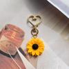 Creative Sunflower Love Heart Keychains Key Ring For Women Best Friend Gift Cute Daisy Plant Pendant Bag Box Car Holder Jewelry