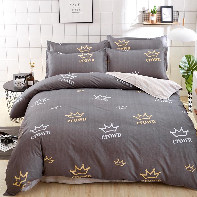 WTEMPO Bed sheet black and white 4 piece bedding set duvet cover sets bedclothes