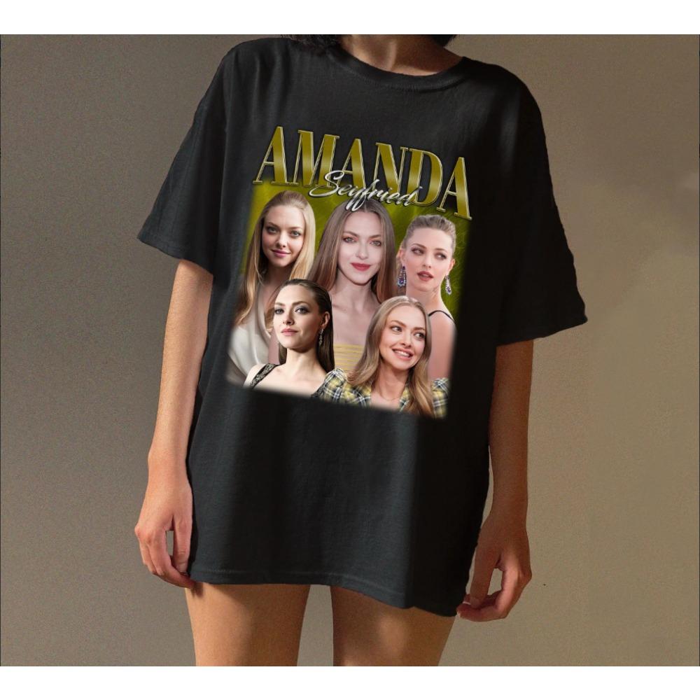 

AUnisexDA SEYFRIED Image Collection Printed Tshirt Women and Unisex Star Theme Top SpringSummer Loose Short Sleeve Unisex Tshirt S