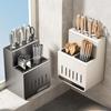 Stainless Steel Gun Gray Milky White Knife and Chopstick Tube Practical Rack Saves Space and Has Multiple Slots