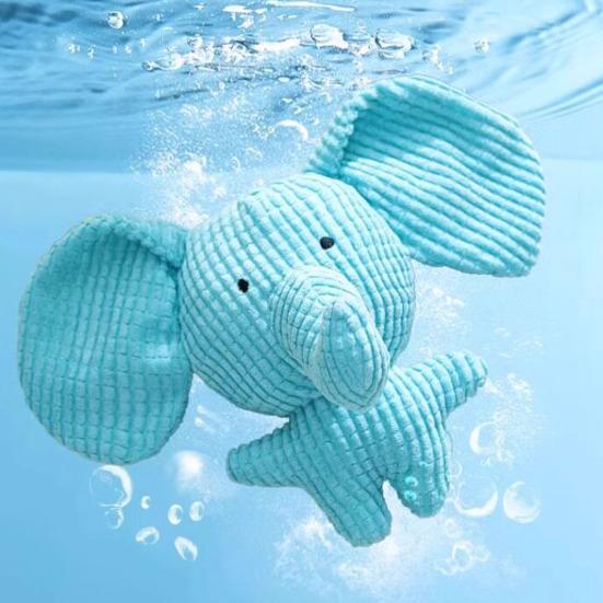 Dog Interactive Plush Toy Indestructible Stuffed Elephant Squeaky Wild Goose Puppy Teething Toy for Aggressive Chewers Stress Anxiety Relief