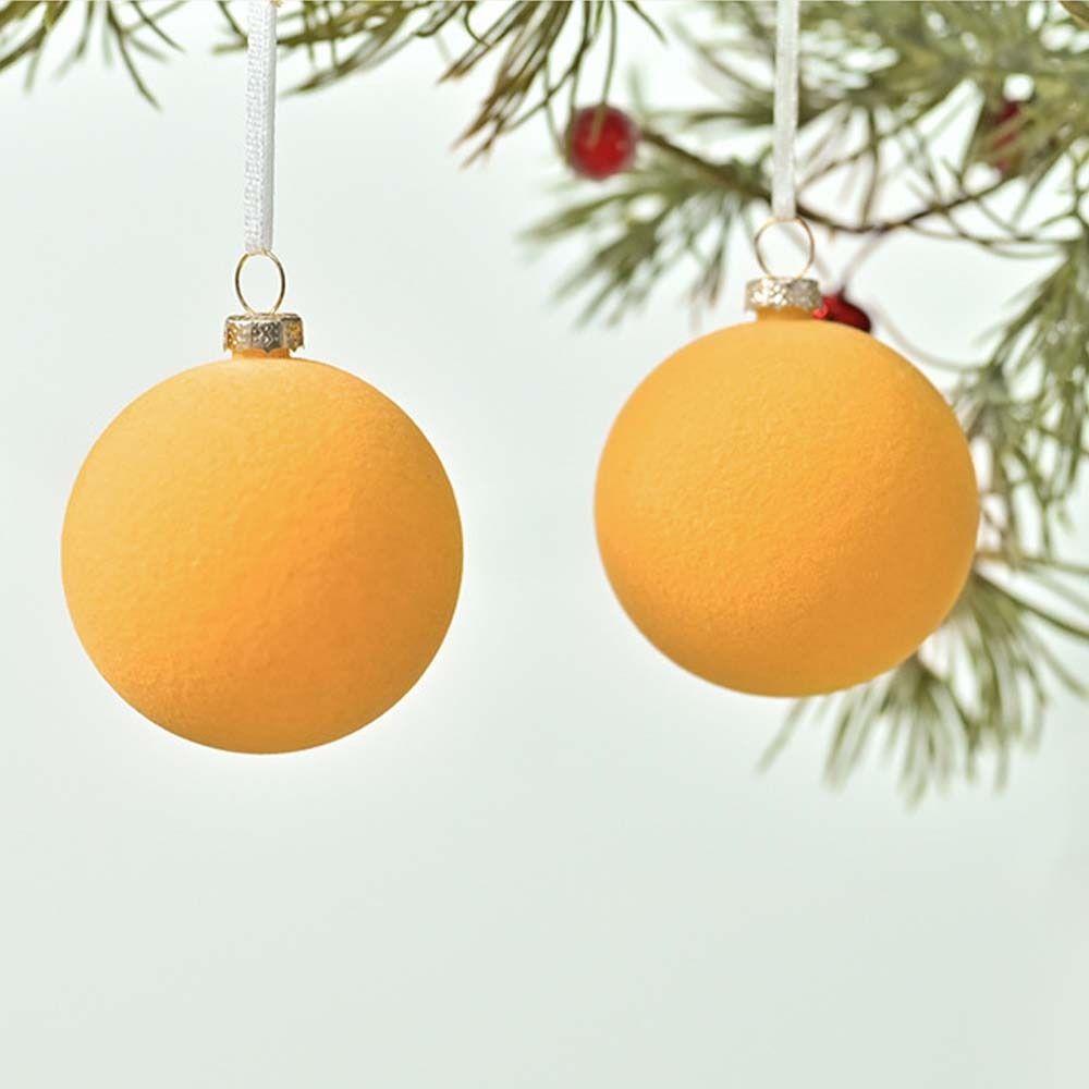 6pcs 6cm Flocked Christmas Ball Pendant Reusable Elegant Xmas Tree Hanging Ornament Shatterproof Merry Christmas Decor
