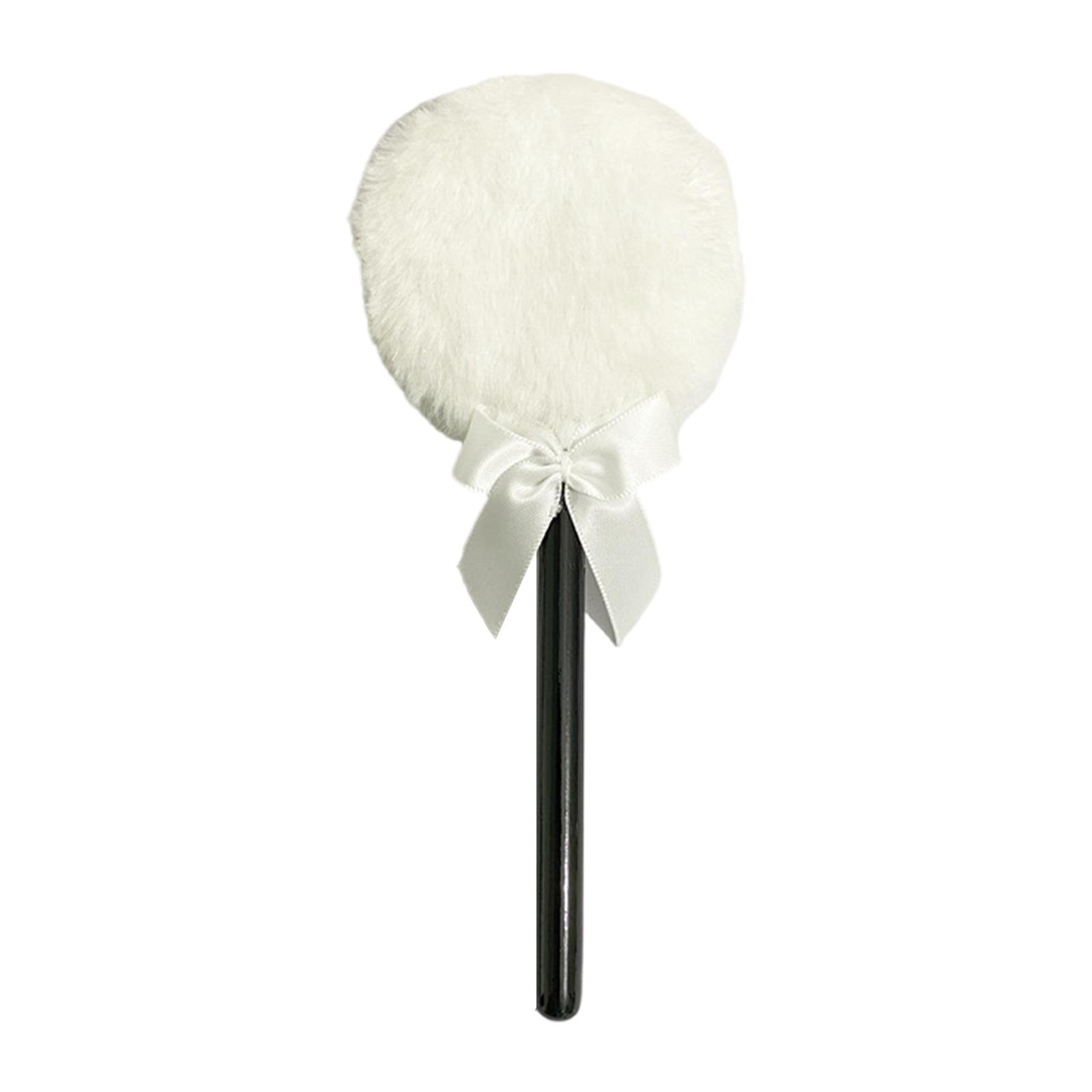 

Аппликатор для пудры для тела в форме леденца, плюшевая пуховка с ручкой, пуховка для пудры для тела, мягкий инструмент для макияжа для лица и тела белый