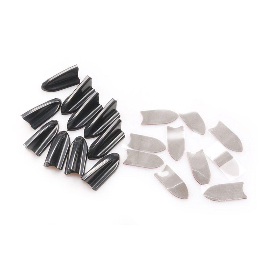 10Pc Universal Car Accessories Tail Decorate Bumper Shark Fin Black Wind Knife Tail Car Model Supplies Refit Black